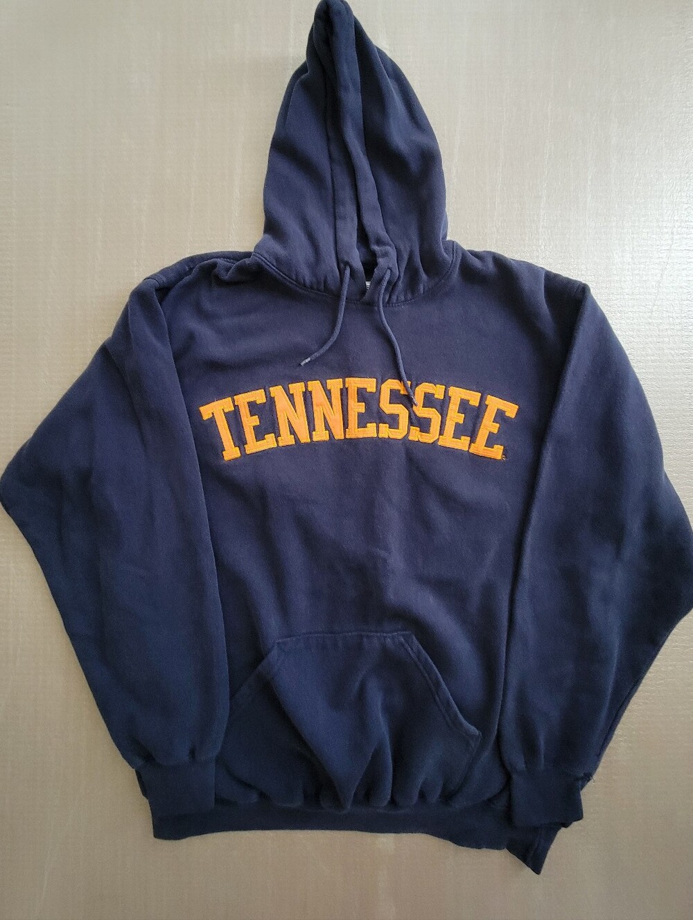 Soffe Men's Navy Hoodie with Orange Tennessee Lettering Size 2XL